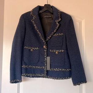 Zara tweed jacket, xs, brand new.